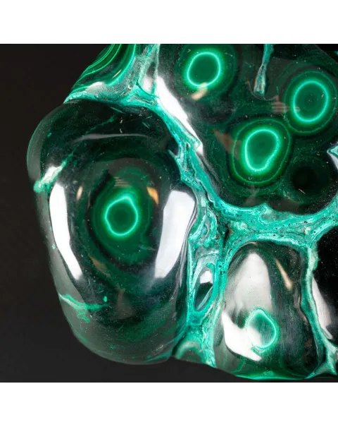 Malachite botroidale verde scuro con crisocolla.