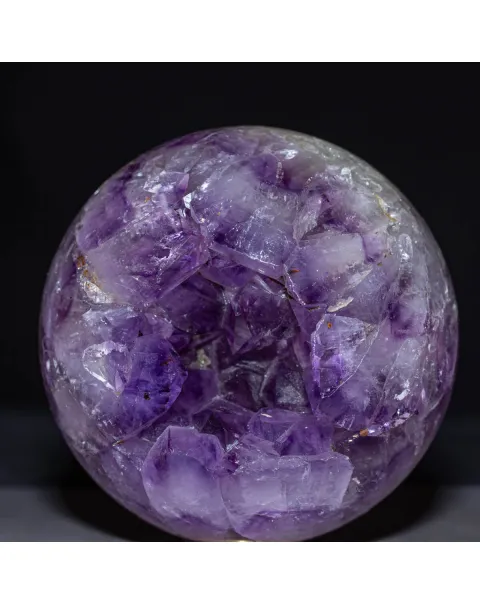 Sfera di Cristalli di Ametista Intagliata da Geode.