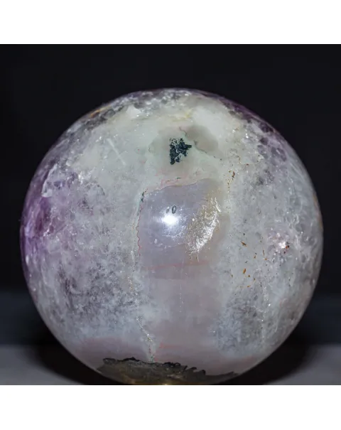 Sfera di Cristalli di Ametista Intagliata da Geode.