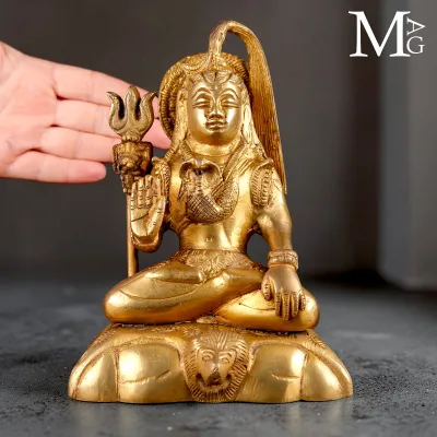 Statua di Shiva in Ottone – Fusione a Cera Persa, India