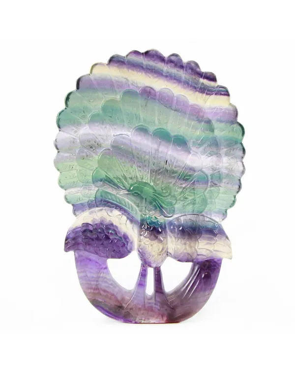 Statua Pavone Fluorite (410g)