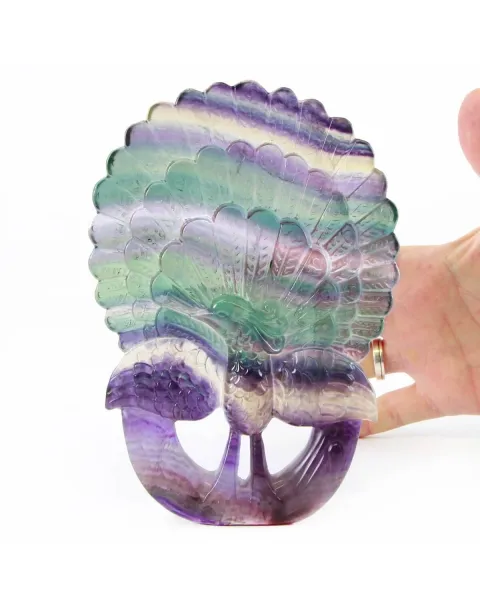 Statua Pavone Fluorite (410g)