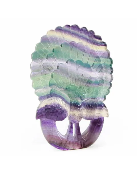 Statua Pavone Fluorite (410g)