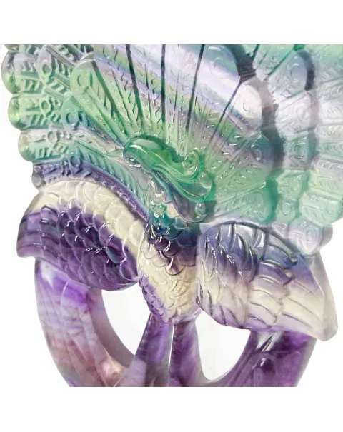 Statua Pavone Fluorite (410g)