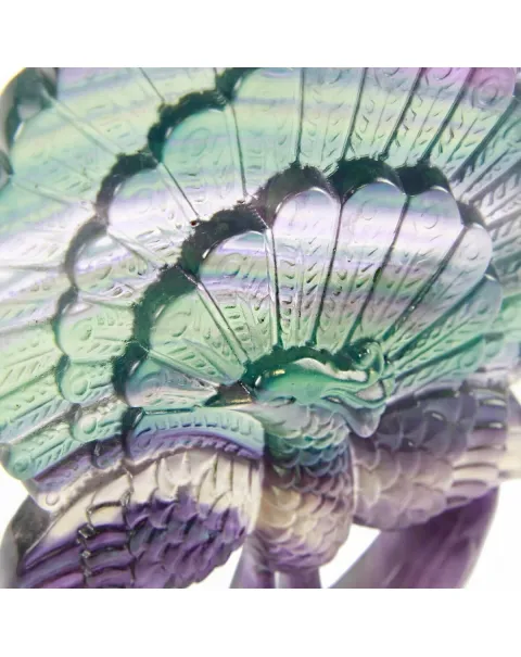 Statua Pavone Fluorite (410g)