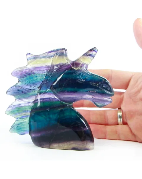 Statua Unicorno Fluorite (365g)