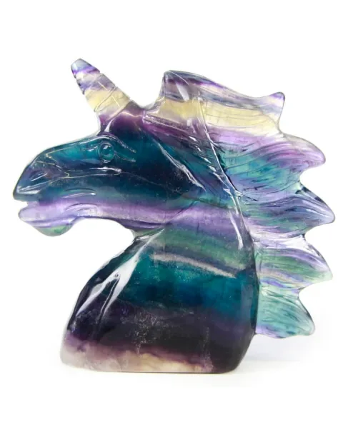 Statua Unicorno Fluorite (365g)