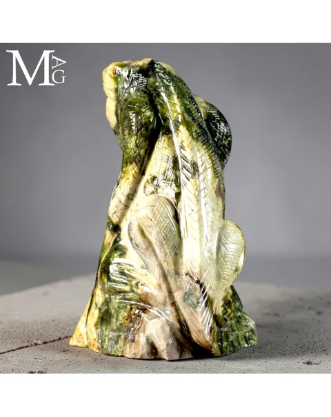 Scultura di Iguana in Serpentino – Artigianato del Perù