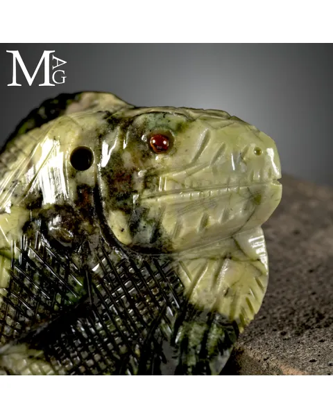 Scultura di Iguana in Serpentino – Artigianato del Perù