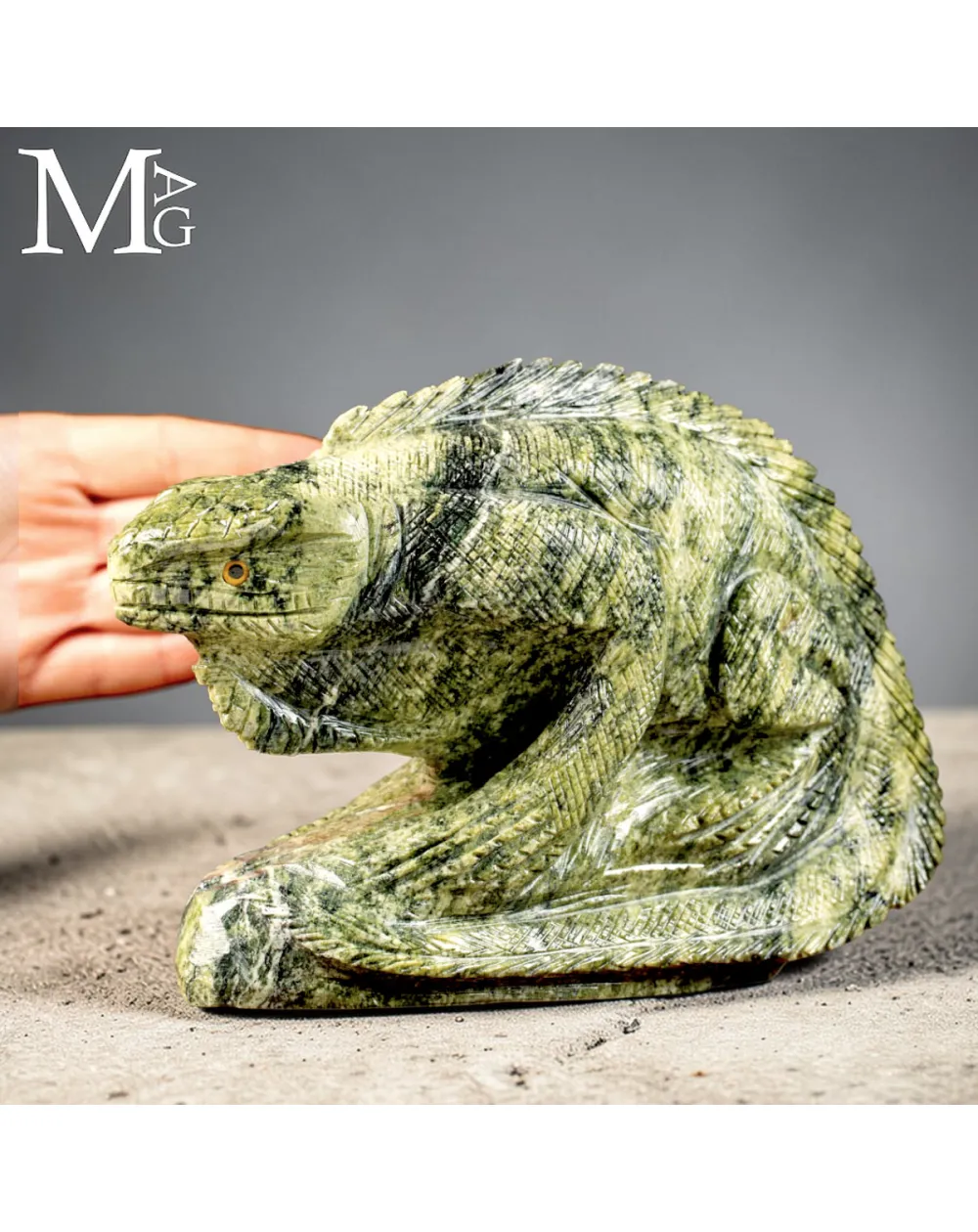 Scultura in Serpentino - Iguana