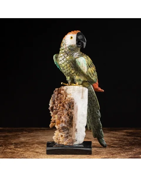 Statua Pappagallo In Gruppo Serpentino