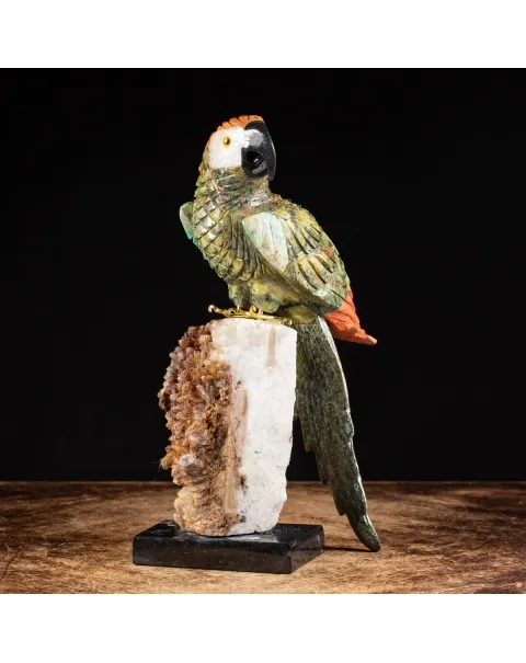 Statua Pappagallo In Gruppo Serpentino