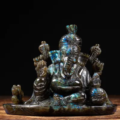 Statua Ganesh Labradorite (1830g)