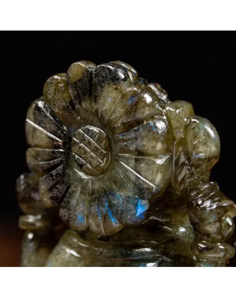 Statua Ganesh Labradorite (660g)