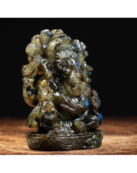 Statua Ganesh Labradorite (660g)