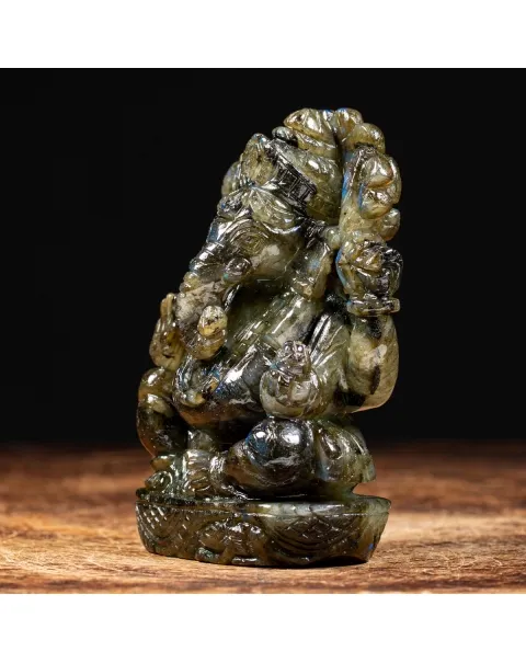Statua Ganesh Labradorite (660g)