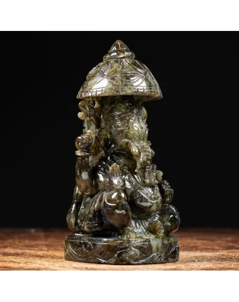 Statua Ganesh Labradorite (1240g)