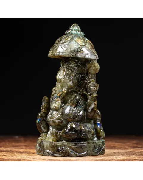 Statua Ganesh Labradorite (1240g)