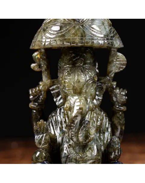 Statua Ganesh Labradorite (1240g)