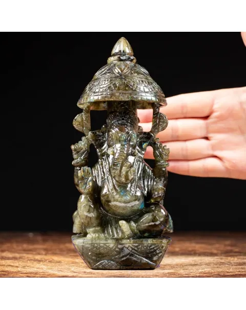 Statua Ganesh Labradorite (1100g)