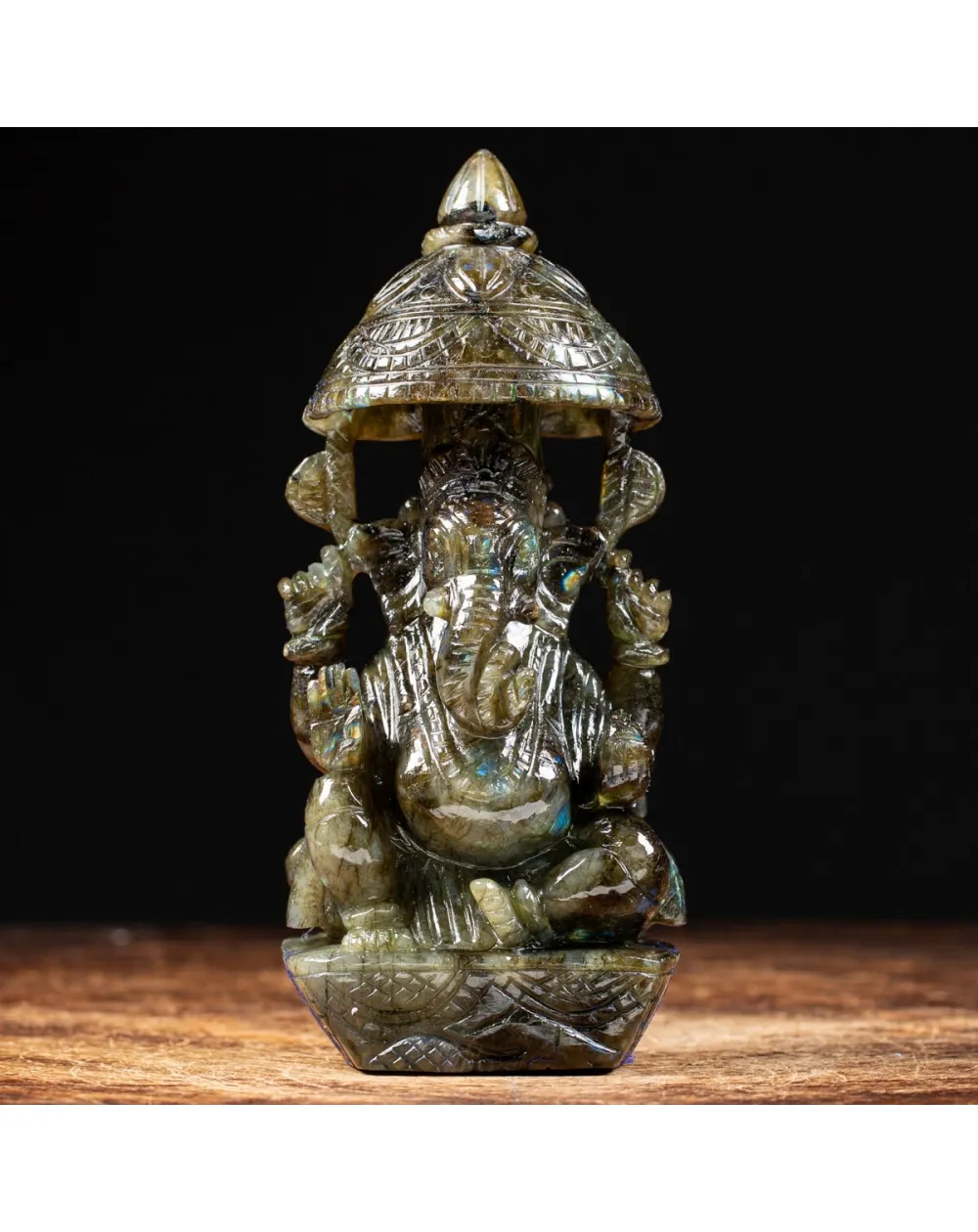 Statua Ganesh Labradorite (1100g)