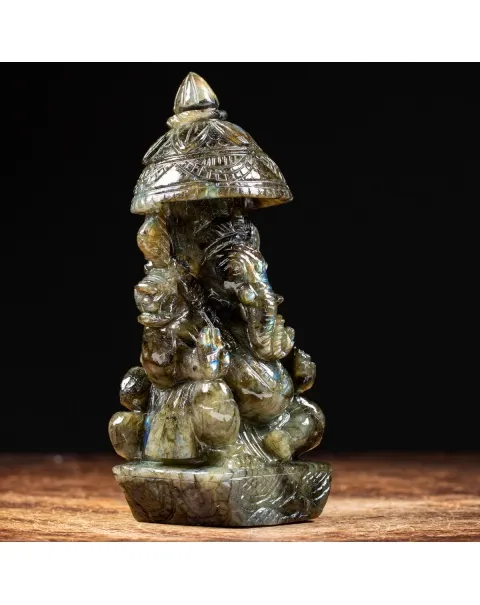 Statua Ganesh Labradorite (1100g)