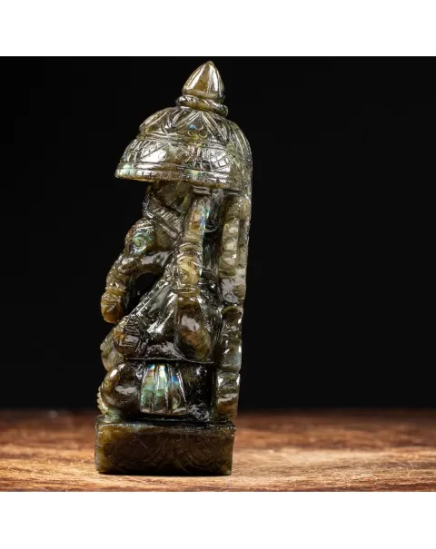 Statua Ganesh Labradorite (1100g)