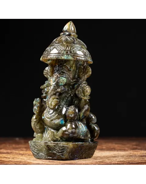 Statua Ganesh Labradorite (1100g)