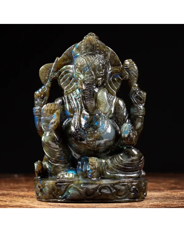 Statua Ganesh Labradorite (1585g)