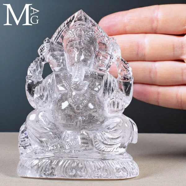 Lord Ganesh – Scultura in cristallo di quarzo dell’Himalaya.