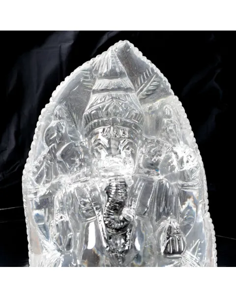 Scultura Lord Ganesh in Quarzo Himalayano.