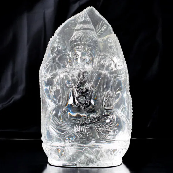 Scultura Lord Ganesh in Quarzo Himalayano.