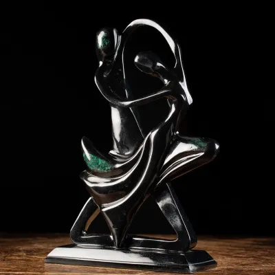 Scultura Ballerini Smeraldo e Scisto nero