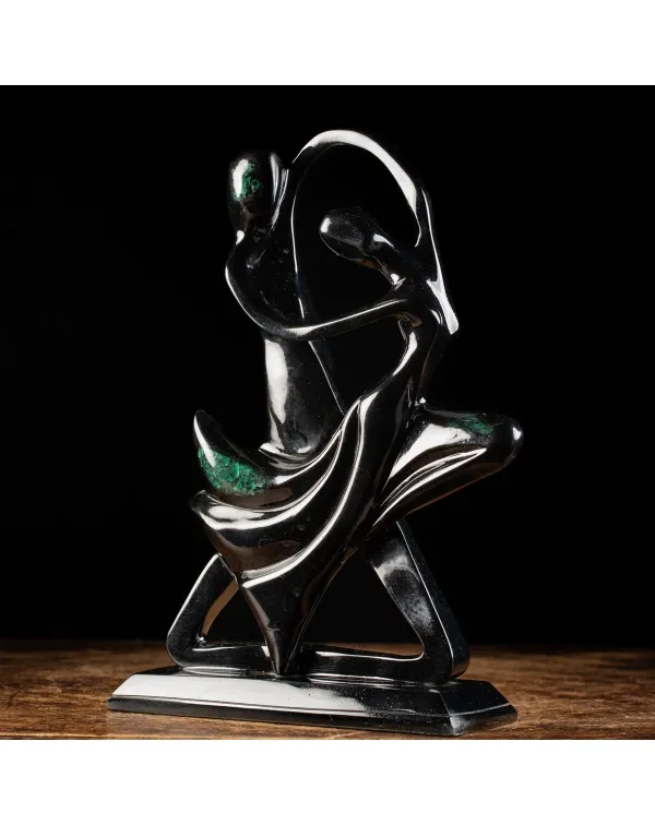 Scultura Ballerini Smeraldo e Scisto nero