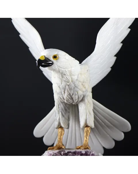 Aquila in Quarzo su drusa Ametista