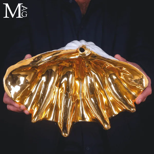 Tridacna in Ceramica – Oggetto Decorativo vintage, anni ’80