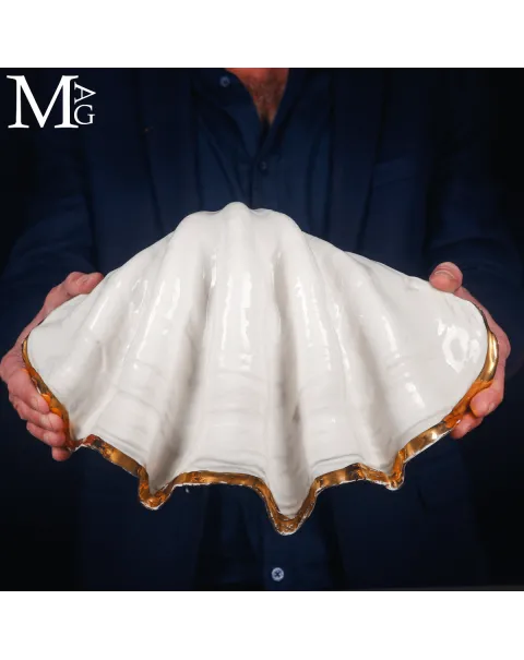 Tridacna in Ceramica – Oggetto Decorativo vintage, anni ’80