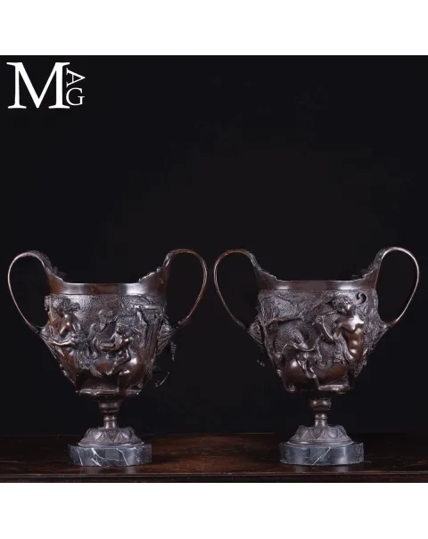 Coppe in Bronzo Scene Mitologiche - Ispirazione Pompeiana.