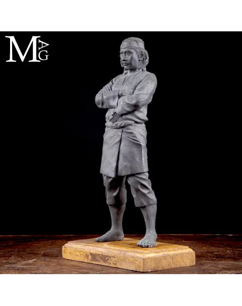 Statua in Bronzo Samurai – Okimono Giapponese.