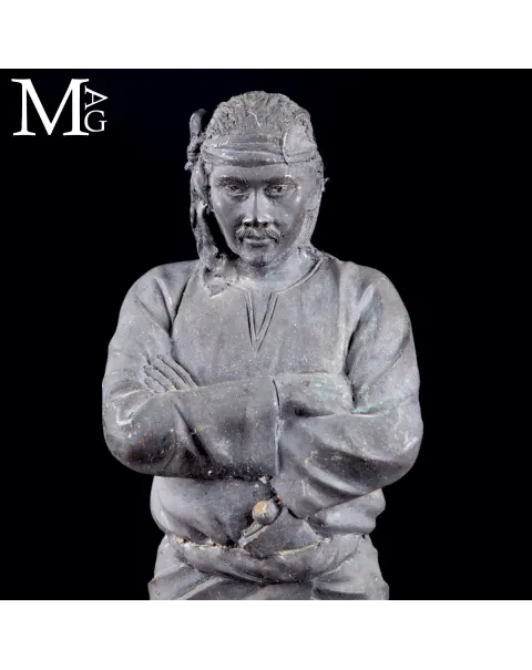 Statua in Bronzo Samurai – Okimono Giapponese.