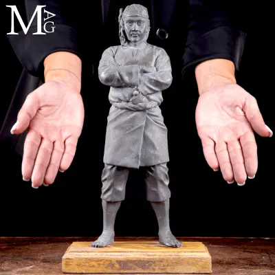 Statua in Bronzo Samurai – Okimono Giapponese.