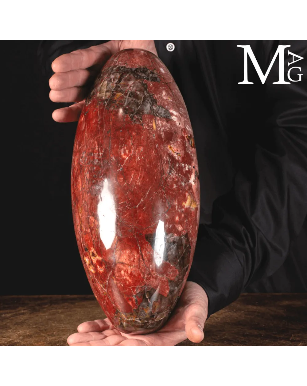 Shiva Lingam in Legno Fossile Agatizzato.
