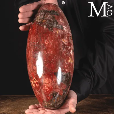 Shiva Lingam in Legno Fossile Agatizzato.