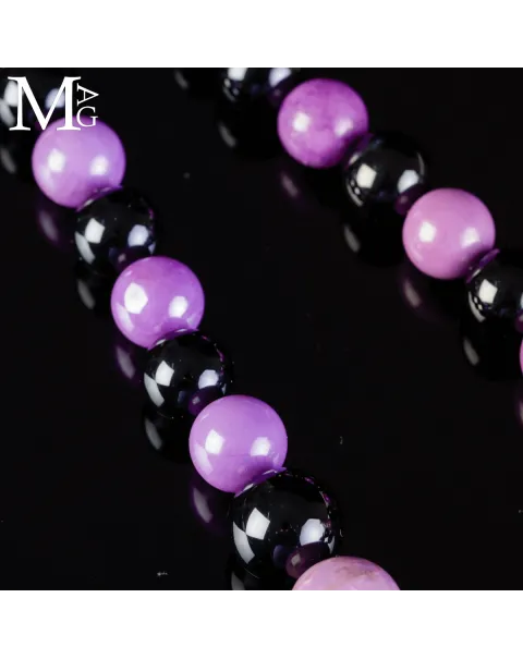 Collana in Phosphosiderite e Onice Nero a Scalare.