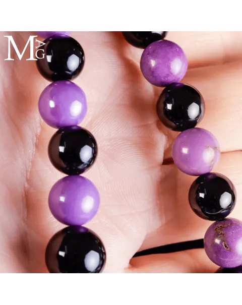 Collana in Phosphosiderite e Onice Nero a Scalare.
