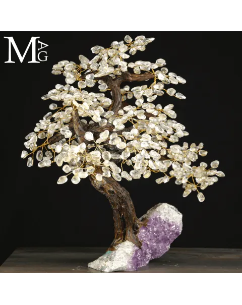 Bonsai in Quarzo su Drusa di Ametista – L'Energia Feng Shui.