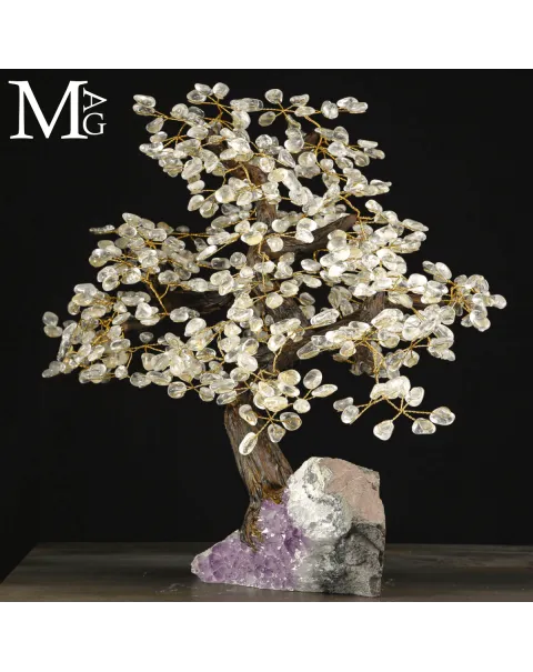 Bonsai in Quarzo su Drusa di Ametista – L'Energia Feng Shui.