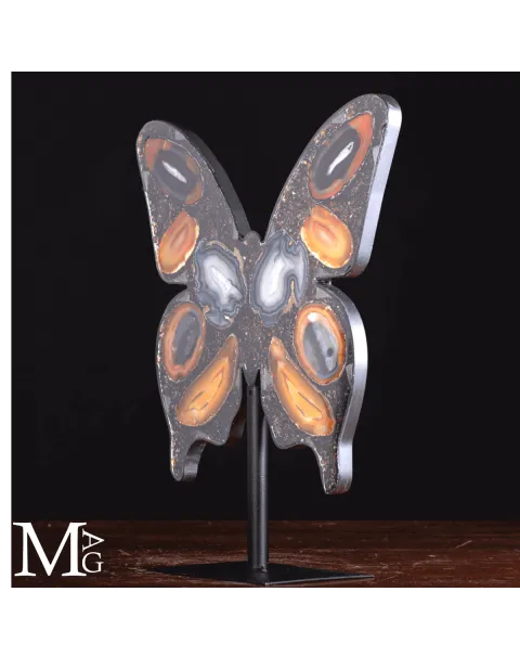 Scultura Farfalla in Agata Naturale.