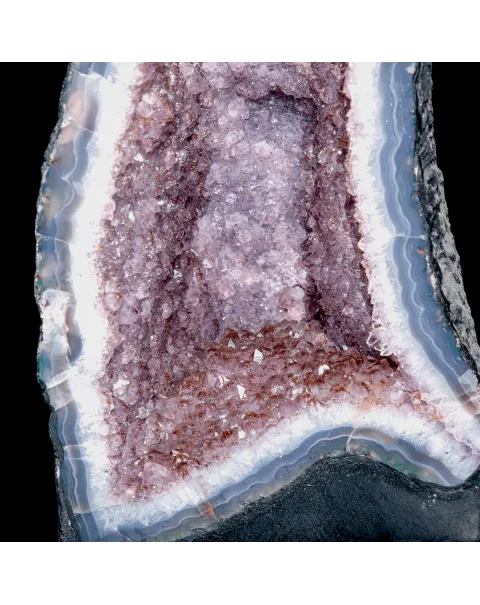 Geode di Ametista del Brasile con Bordo di Agata.