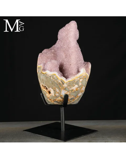 Geode di Ametista Vinaccia – Crescita Botrioidale e Microcristalli.